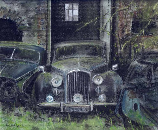 078 - Old Cars, pastle