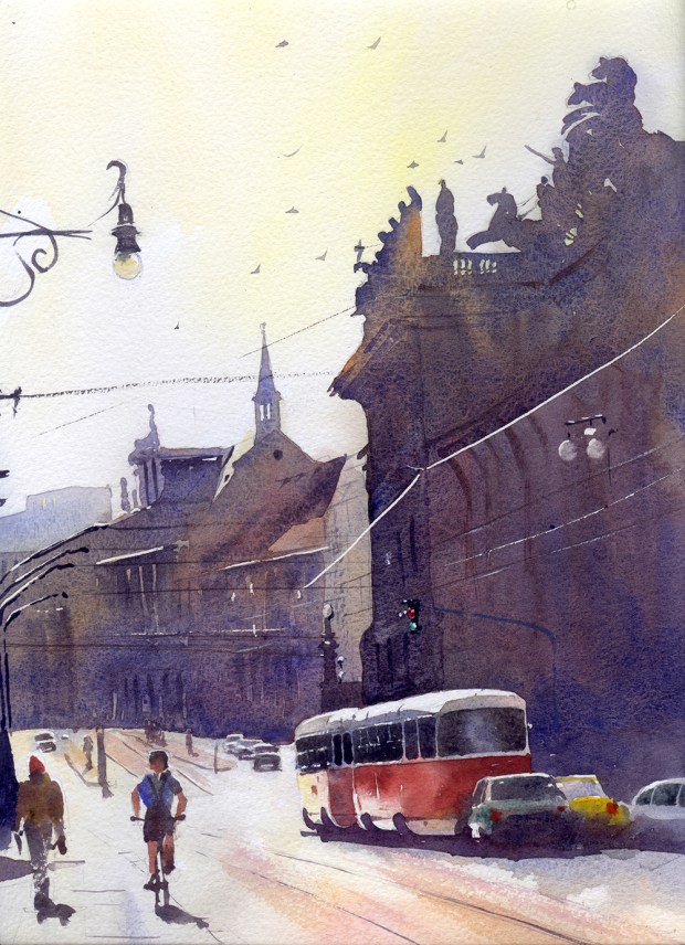 088 - Red Tram, Prague